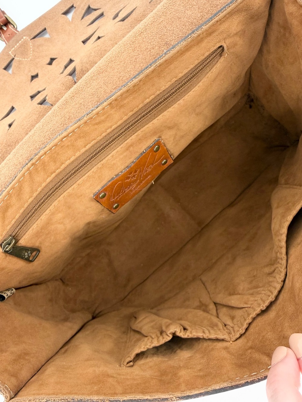 Patricia Nash Cutout Tooled Leather Crossbody Bag-Imperial Limited-Florence - Picture 9 of 13